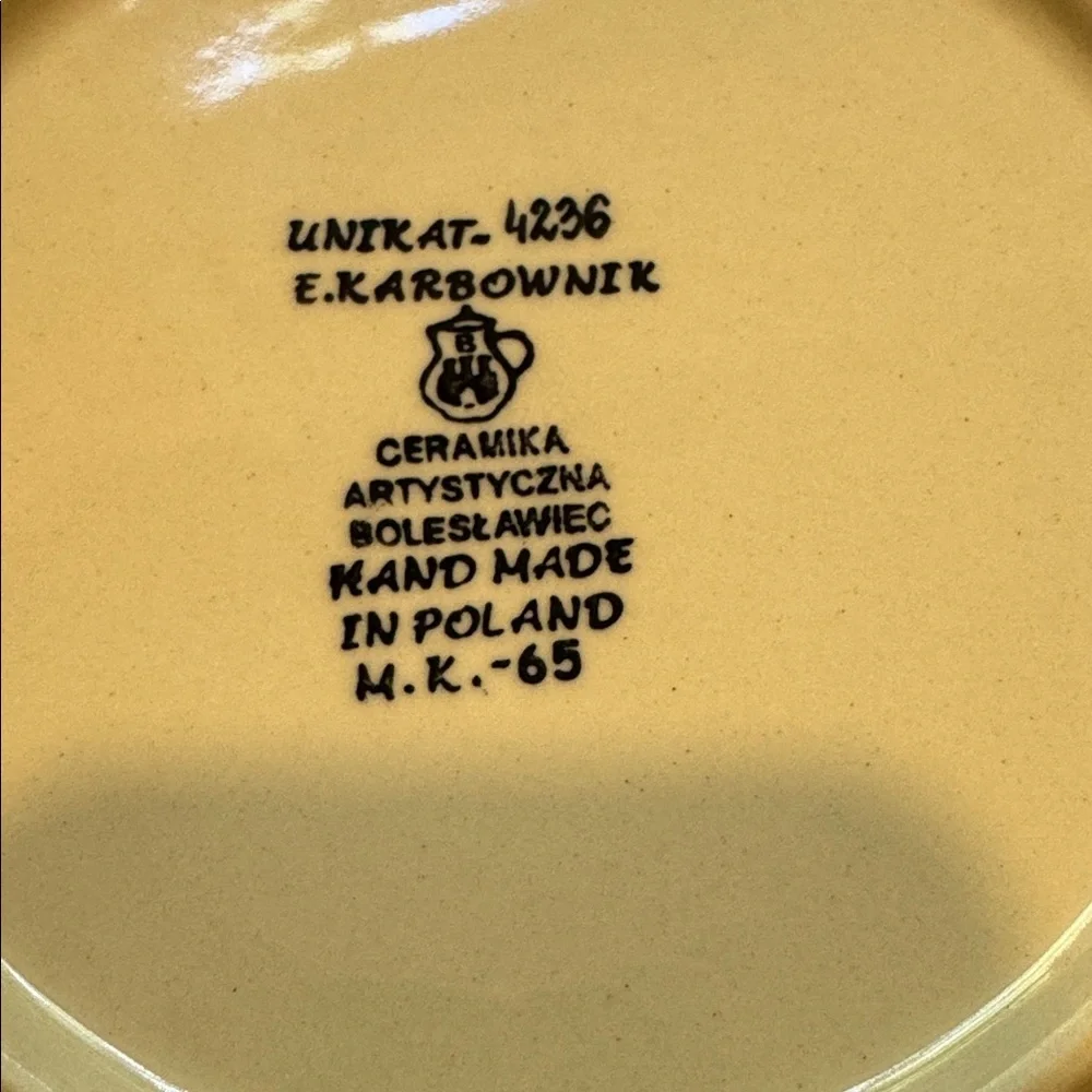 Polish Pottery Unikat  4226 Hand Made in Poland plate 8”